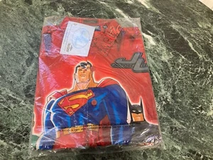 Vintage Superman JUSTICE LEAGUE Childs Button Up Shirt DC COMICS Mens XL - Picture 1 of 7