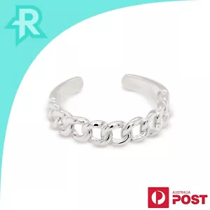 Anillo de plata de ley 925 con eslabones de cadena - Imagen 1 de 7