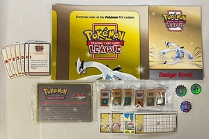 Pokemon TCG League Lot ~ Game Mat ~ Badge Book ~ Badges ~ Merill Promo Card ~ - Picture 1 of 9