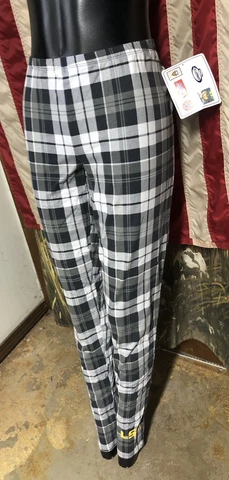new LSU TIGERS Yoga Athletic Lounge Sleep Stretch Leggings Pants Womens XL Plaid Cover