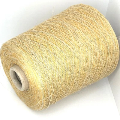 Golden Yellow LINEN LACE WEIGHT Yarn on Cone for Crafts *USA TARIFF FREE* - Image 1 of 4