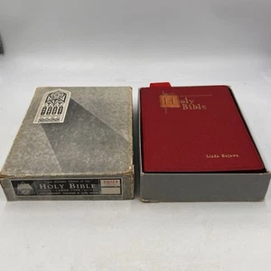 Vintage St Joseph Bibel 1962 Katholisches Buch Bruderschaft Rot Leder Gold Vergoldet - Bild 1 von 18