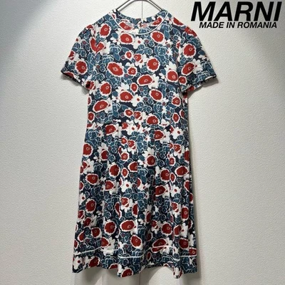 MARNI All-over floral print multicolor design short sleeve dress - Image 1 of 4