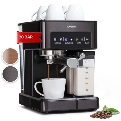 Espressomaschine Siebträger Kaffeemaschine Milchschaum 20 Bar 1,8L Touch Schwarz - Bild 1 von 4
