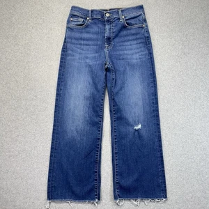 7 For All Mankind Cropped Alexa Jeans Damen 28 Blau Raw Hem Distressed - Bild 1 von 16