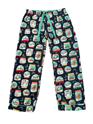 Фланелевые пижамные брюки Nick & Nora Snow Globe цвет Sock Monkey Blue размер средний - Изображение 1 из 4