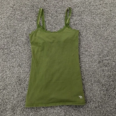 Camiseta sin mangas Babydoll de colección Abercrombie Fitch para mujer S verde con ribete de encaje cami Y2K Foto 1 de 4