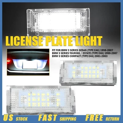 Luz LED de matrícula para BMW E46 323i 328i 325i 330i 325xi 330xi Canbus 6000K Foto 1 de 4
