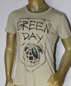 New Men's Green Day Olive Green Grenade Band Tee Shirt - Picture 1 of 4