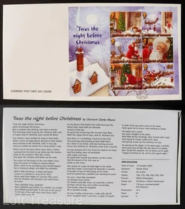Estampillas de Guernsey: "'twas the Night Before Christmas" 6v S/S Primer Día Cubierta 2003 - Imagen 1 de 3