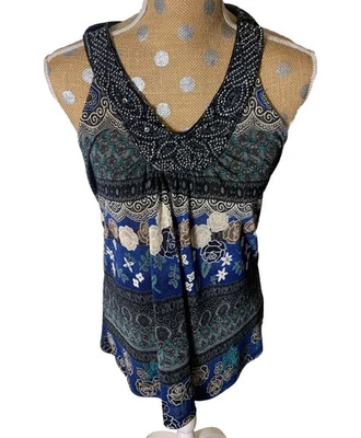 Charming C Y2K Beaded Halter Top Dark Fairy Whimsigoth Romantic Medium/Large - Image 1 of 4