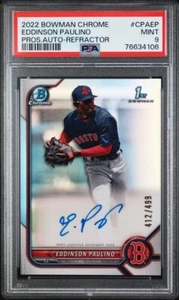 2022 Bowman Chrome Prospect Auto Eddinson Paulino #CPA-EP Refractor /499 PSA 9 - Picture 1 of 2