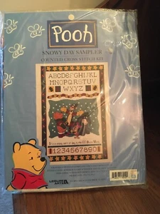 LEISURE ARTS Disney Winnie Pooh Snowy Day Sampler Counted cross stitch 113219 - Picture 1 of 7