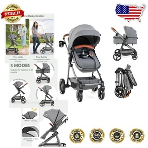 Luxury High Landscape Infant Stroller with Shock Absorbing Wheels & Cup Holder - Picture 1 of 11