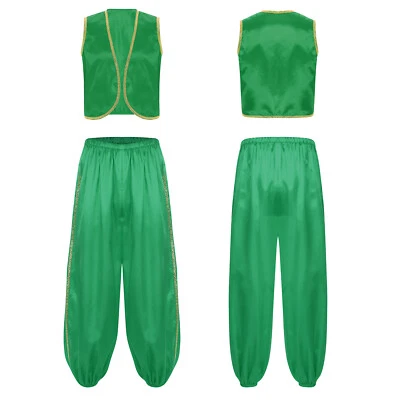 Chaleco y pantalones para hombre cuentos de hadas Halloween satinado príncipe árabe chaleco adulto Foto 1 de 4