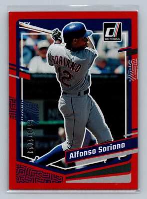 Holograma de béisbol Panini Donruss 2023 rojo #192 Alfonso Soriano/2023 - Texas Rangers Foto 1 de 2