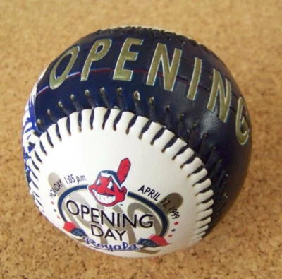 1999 Opening Day KC Kansas City Royals Indians baseball ball MLB c46121 - Image 1 of 4