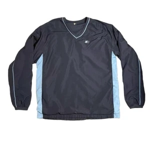 Vintage Starter Men’s XL 50-54 Navy Blue V-Neck Windbreaker Pullover Jacket Top - Picture 1 of 2