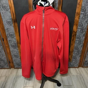 Under Armour Sweater Light Jacket Full Zip Size XL Red The Bud Man Budweiser - Picture 1 of 8