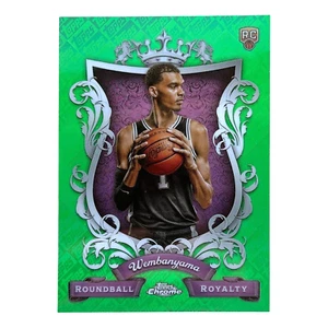 2023-24 Topps Chrome Roundball Royalty VICTOR WEMBANYAMA GREEN REFRACTOR #RR-26 - Picture 1 of 2