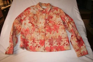 Women's Coldwater Creek Multicolor Floral Jacket Size L Button Boho USA RN98516 - Picture 1 of 4