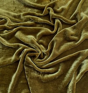Antique Gold Silk Velvet Fabric by the Yard, 1/2 Yard and 1/4 Yard - Picture 1 of 3