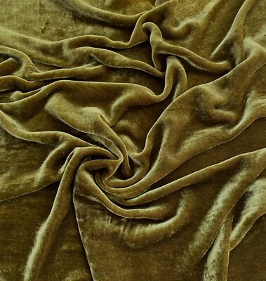 Antique Gold Silk Velvet Fabric by the Yard, 1/2 Yard, 1/4 Yard, 45" Wide, V45 - Image 1 of 3