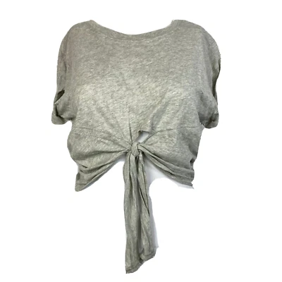 Camisa corta Urban Outfitters para mujer talla L gris algodón tejido corbata frontal Foto 1 de 4