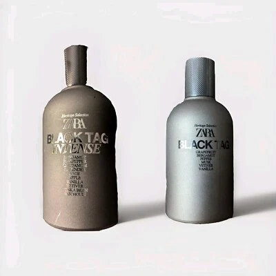 2X ZARA BLACK TAG + BLACK TAG INTENSO 3,38 oz (100 ml) EDP Spray Ea. NUEVO SIN CAJA Foto 1 de 4
