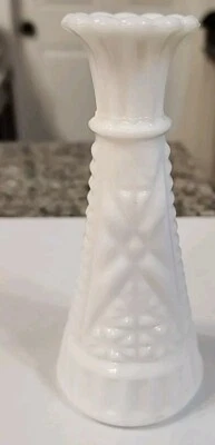 Jarrón vintage de vidrio de leche con estrellas y barras Anchor Hocking Foto 1 de 4