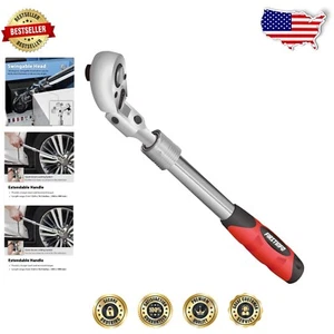High-Quality Extendable Locking Ratchet Wrench with 72 Tooth and Quick Release - Picture 1 of 11