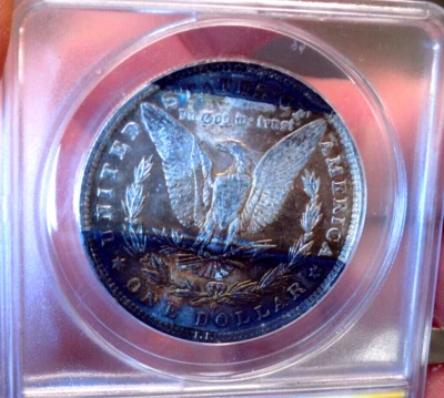 MORGAN SILVER DOLLAR 1884 O ANACS MS 63+++ MONSTER WILD RAINBOW INSANE COIN - Image 1 of 4