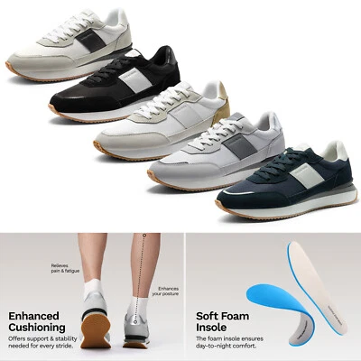 Zapatillas cómodas para caminar informales con cordones ligeras de moda para hombre Foto 1 de 4