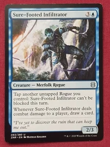 Magic The Gathering ZENDIKAR RISING SURE-FOOTED INFILTRATOR blue card MTG - Imagen 1 de 2