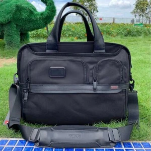TUMI ALPHA3 2603141DCH Black Expandable Organizer Computer Briefcase New - Picture 1 of 9