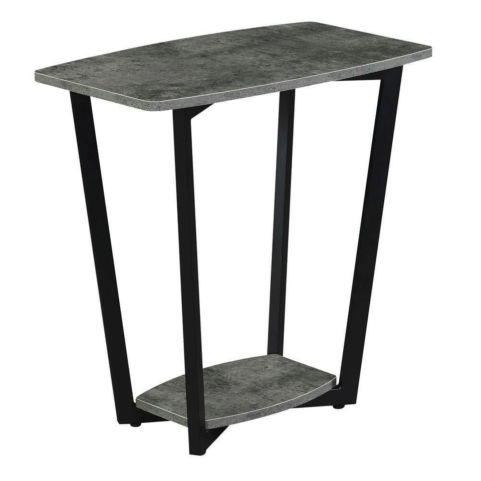 Convenience Concepts End Table Cement/Black 23.75" Rectangle Shelf Modern Design - Image 1 of 4