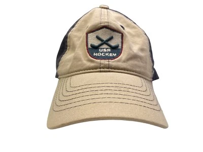 Gorra de béisbol ajustable Zephyr USA hockey bronceada usada en excelente estado Foto 1 de 4