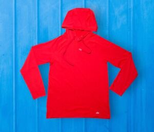 Alo Yoga The Conquer Hoodie Pullover Mens Small Red Lightweight Stretch EUC