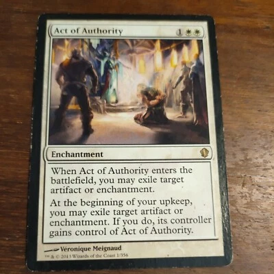 Magic The Gathering COMMANDER 2013 C13 ACT OF AUTHORITY white card MTG - Image 1 of 2