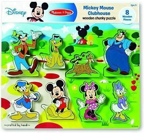 Melissa & Doug Mickey Mouse Clubhouse Wooden Chunky Puzzle 8pc Age 2 Disney