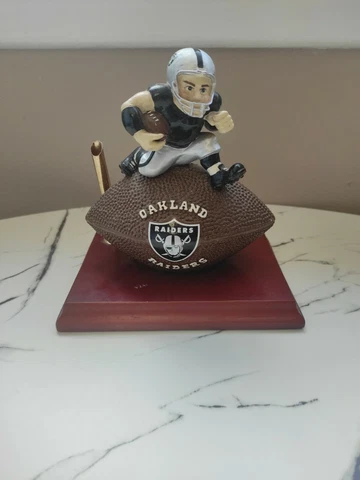 Vintage Oakland Raiders Clock Las Vegas VTG NFL Pen Holder Black Silver Cover