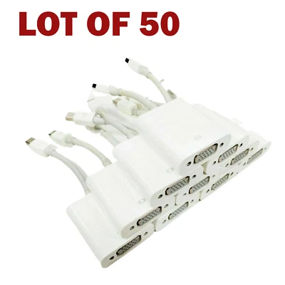 Lot of 50 Genuine Apple A1307 Mini DisplayPort to VGA Adapter OEM - Image 1 of 4