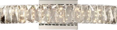 NUEVO 24 pulgadas Quoizel Iluminación Platino Gala Cristal Aplique Tocador Luz de Pared LED Foto 1 de 4