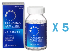 Transino White C clear L-Cysteine Vitamin C 240 tablets for 60days 5 bottles set - Picture 1 of 8