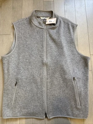 Peter Millar Lux Wool British Gray Crown Flex Fleece Vest MF24Z20 Full XL New - Image 1 of 4
