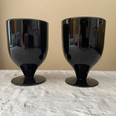 Juego de 2 copas de vino Williams Sonoma negras con patas Foto 1 de 4
