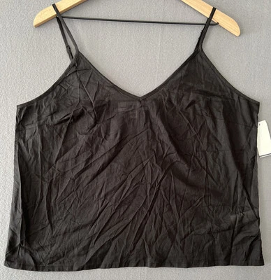 Catherine Malandrino Mujer Camisola Transparente Top Talla XL Negro Sin Mangas Tanque Boho Foto 1 de 4