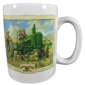 John Deere Green Tractor Farmer Child Fishing Hole Coffee Cup Mug Microwave Safe - Picture 1 of 5