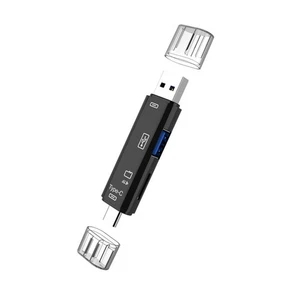 Lettore di schede di memoria 5 in 1 USB 2.0 tipo C/USB/Micro-USB/TF/ lettore di schede OTG8313 - Foto 1 di 10