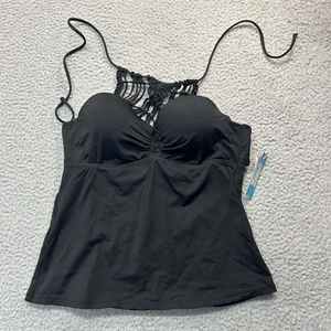 Ambrielle Swim Tank Tankini Womens Size Medium Push up Swimwear Black NWT - Picture 1 of 10